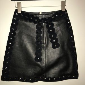 Maje Jarisco Leather Mini Skirt